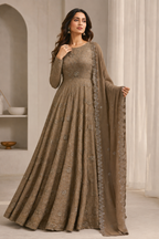 Nyra Designer Rangoli Crush Anarkali Set with Beautiful Stone Embroidery