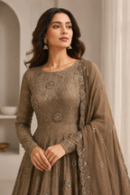 Nyra Designer Rangoli Crush Anarkali Set with Beautiful Stone Embroidery