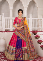 Garvi Muslin Cotton Lehenga Choli Set with Mirror Work & Lace Border Dupatta