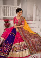 Garvi Muslin Cotton Lehenga Choli Set with Mirror Work & Lace Border Dupatta