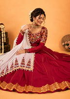 Rangmala Rayon Silk Patti Work Lehenga with Real Mirror & Kodi Lace Choli & Dupatta
