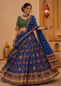 Raasrani Digital Print & Mirror Work Chaniya Choli in Muslin Cotton