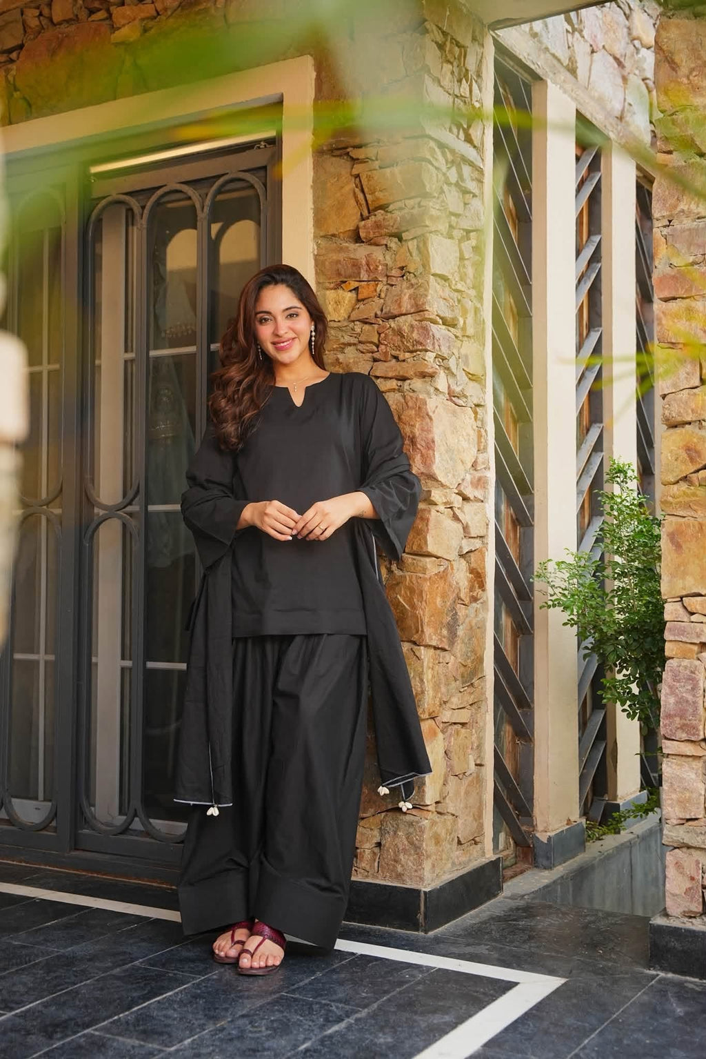 Beautiful Black Farshi Salwar Suit Set