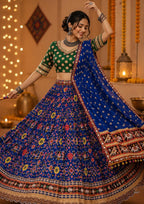 Raasrani Digital Print & Mirror Work Chaniya Choli in Muslin Cotton