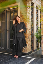 Beautiful Black Farshi Salwar Suit Set