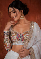 Vrishti Premium Georgette Lehenga Choli Set with Sequin & Foil Mirror Work