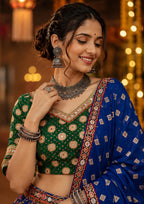 Raasrani Digital Print & Mirror Work Chaniya Choli in Muslin Cotton