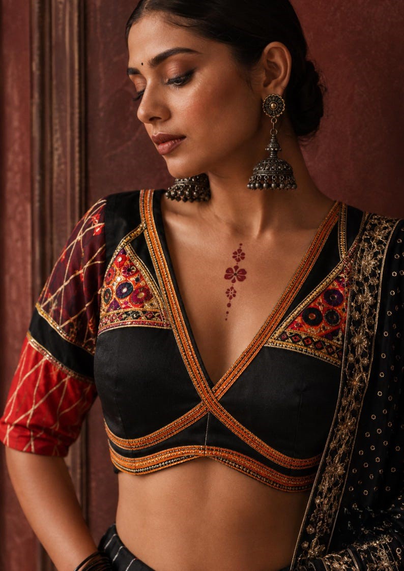 Reeva Real Mirror & Kodi Lace Work Navratri Lehenga Choli Set in Muslin Cotton