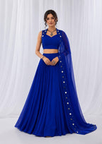 Yuvika Cotton Mirror Work Lehenga Choli Set with Georgette Dupatta