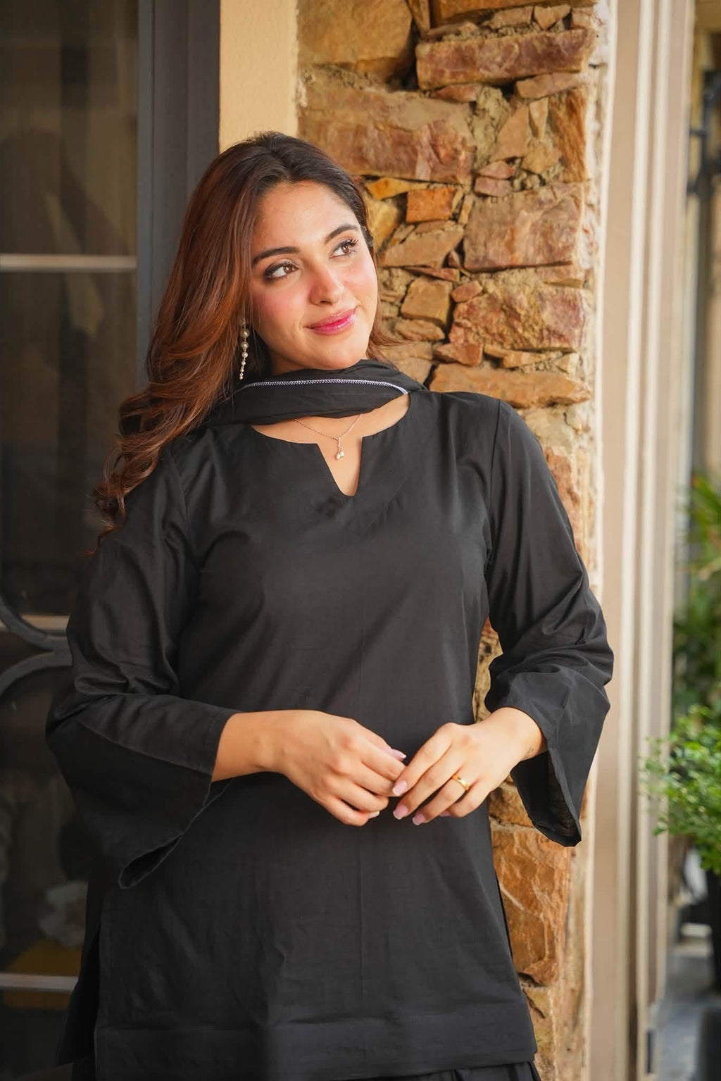 Beautiful Black Farshi Salwar Suit Set