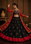 Raatri Raas Gujrati Style Mirror Work Lehenga Choli with Shrug