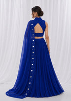 Yuvika Cotton Mirror Work Lehenga Choli Set with Georgette Dupatta