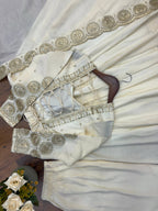 Ridhanya Roman Silk Elegant Embroidered Gown with Chanderi Dupatta