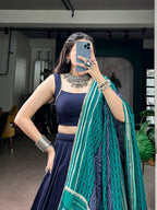 Elegant Rayon Lehenga Choli Set with Mirror Lace Work
