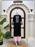 Beautiful Rayon Cotton Kurta Palazzo Set with Thread Work