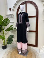 Beautiful Rayon Cotton Kurta Palazzo Set with Thread Work