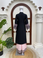 Beautiful Rayon Cotton Kurta Palazzo Set with Thread Work
