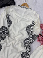 Designer Biscuit Slub Straight Fit Kurta Set with Thread Embroidery