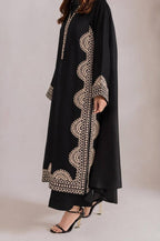 Designer Biscuit Slub Straight Fit Kurta Set with Thread Embroidery