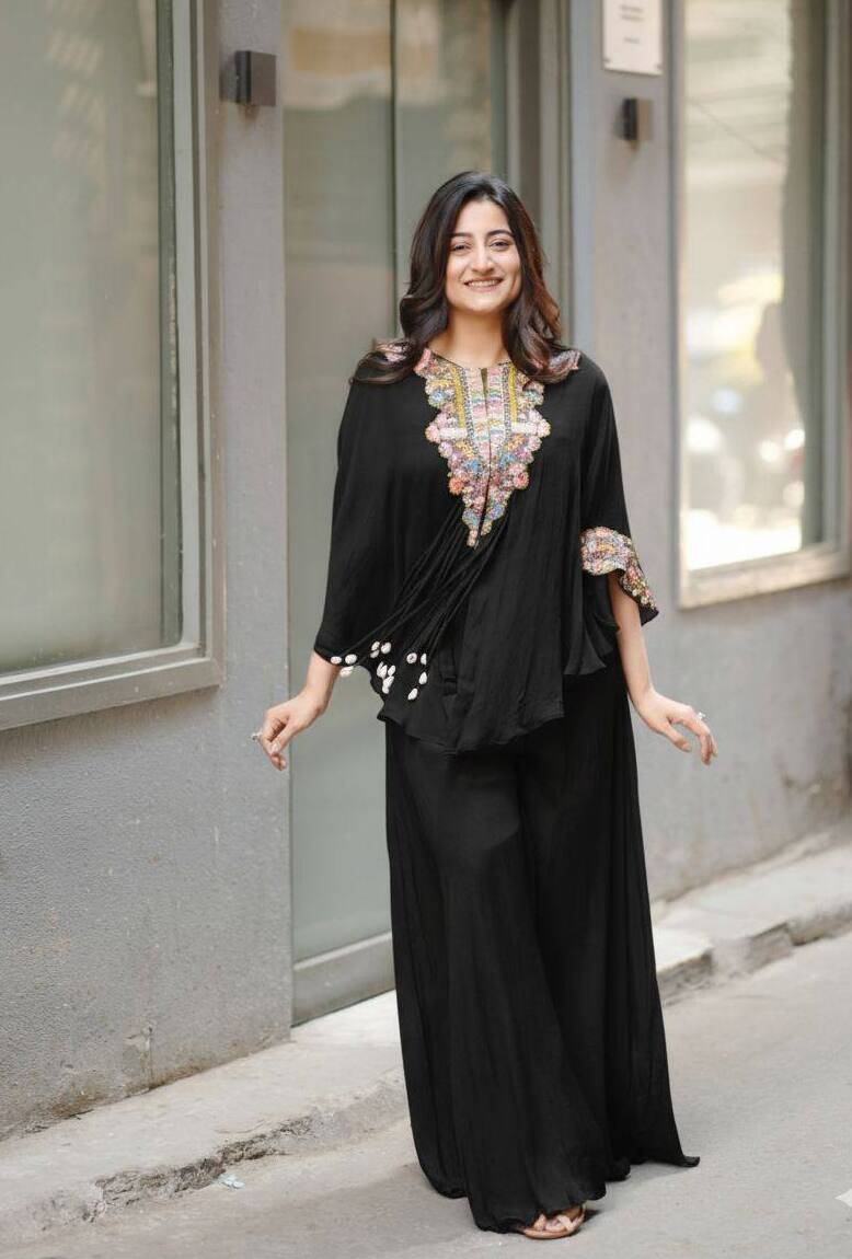 Designer Red Chinon Set with Sequins Embroidery Work & Kodi Latkan for Parties