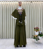 Designer Red Chinon Set with Sequins Embroidery Work & Kodi Latkan for Parties