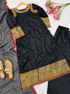 Premium Kashmiri Style Thread Work Kurti with Palazzo & Dupatta