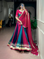 Rangrez Colorful Lehenga Choli Set with Gotta Patti Lace Work