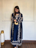 Aafreen Satin Rayon Embroidered Oversized Kaftan Set