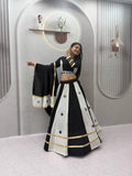 Jhilmil Roman Silk Lehenga Choli Set with Mirror Work for Women