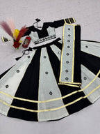 Jhilmil Roman Silk Lehenga Choli Set with Mirror Work for Women