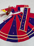 Jhilmil Roman Silk Lehenga Choli Set with Mirror Work for Women