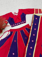 Jhilmil Roman Silk Lehenga Choli Set with Mirror Work for Women