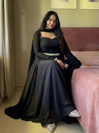 Wedding Ready Faux Georgette Gown Set with Pant & Dupatta