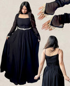Wedding Ready Faux Georgette Gown Set with Pant & Dupatta