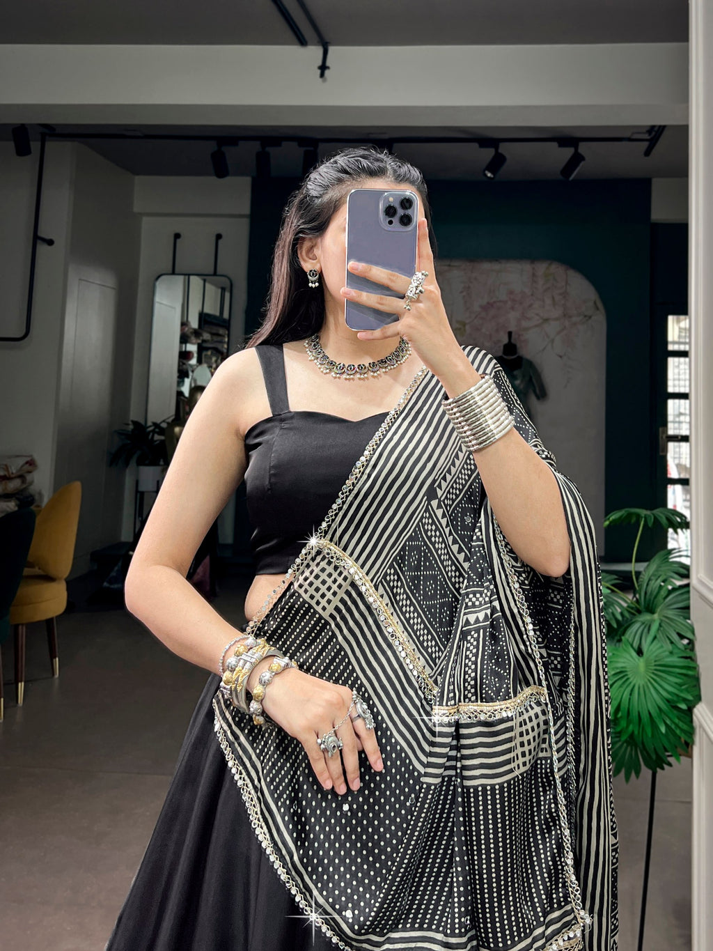 Elegant Moonga Silk Lehenga Choli with Printed Satin Dupatta