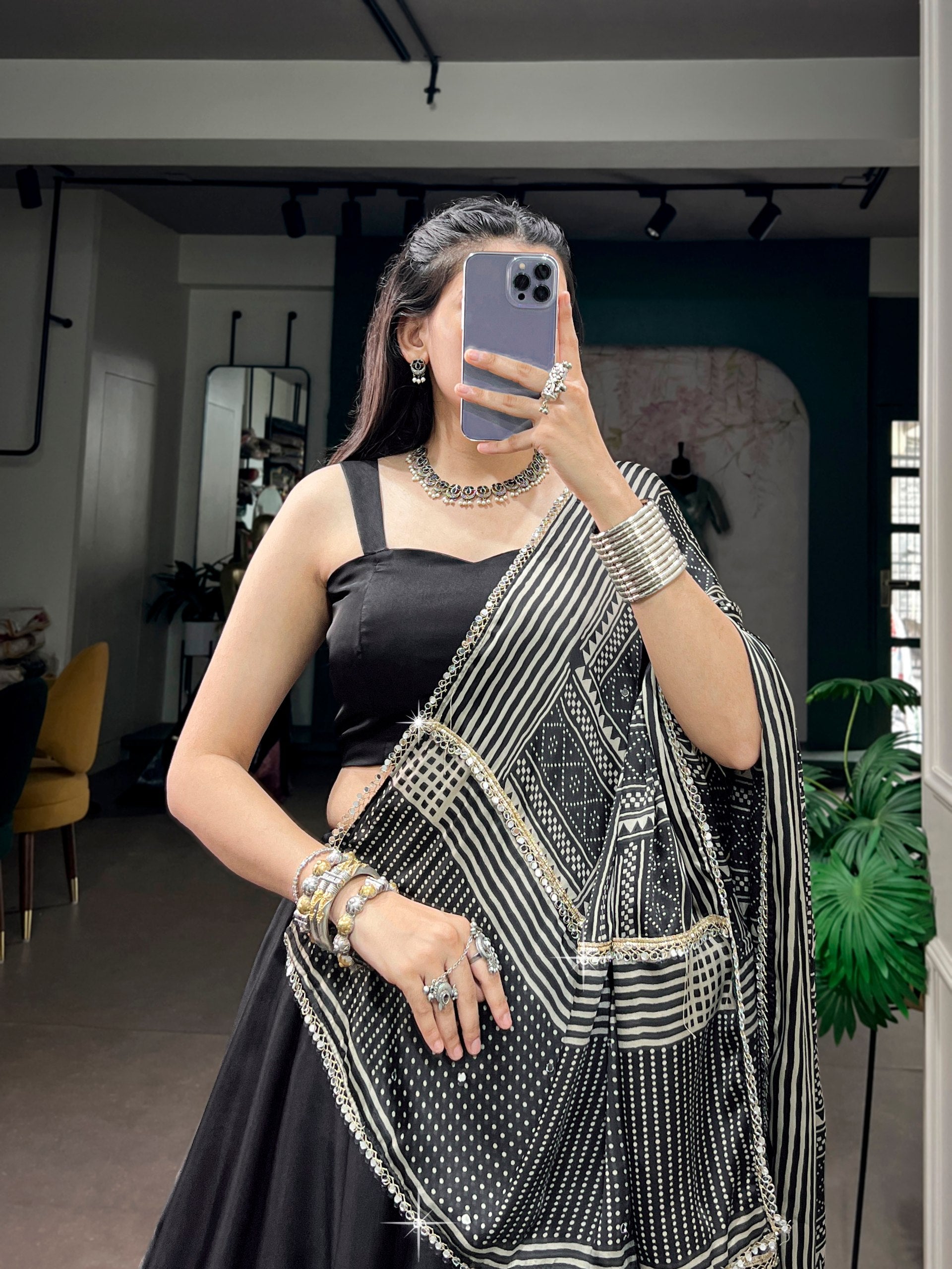 Elegant Moonga Silk Lehenga Choli with Printed Satin Dupatta