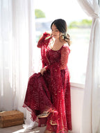 New Arrival Designer Faux Georgette Anarkali Set for Women with Digital Print Work, 48-Inch Flared Kurta, Micro Cotton Pant & Embroidered Dupatta
