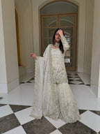 Heavy Embroidery Sequence Work Sharara Outfit
