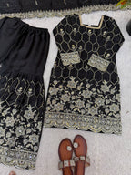 Luxury Sequence Work Sharara Suit Set