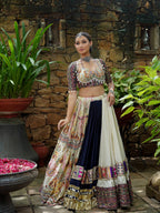Rasiya Muslin Mirror Work Lehenga Choli with Lampi & Kodi Lace Dupatta