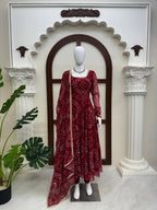 Kashvi Bandhani Print Anarkali Set with Mirror Work Dupatta