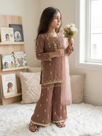 Premium Faux Georgette Suit with Embroidered Tissue Net Dupatta