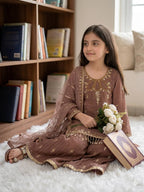 Premium Faux Georgette Suit with Embroidered Tissue Net Dupatta