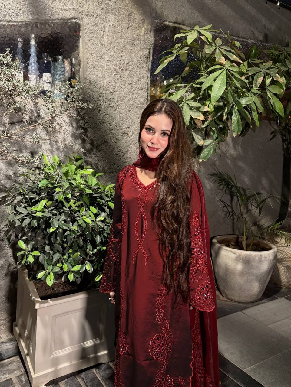 Women's Party Wear Sequin Embroidered Kurti Set with Palazzo