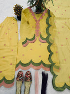 Classy Mul Chanderi Embroidery Work Salwar Suit Set
