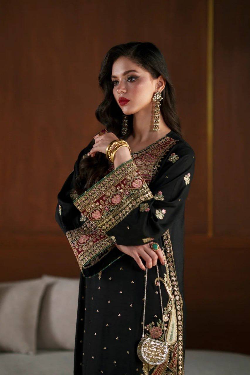 Meherika Pakistani Style Suit with Thread & Sequins Work