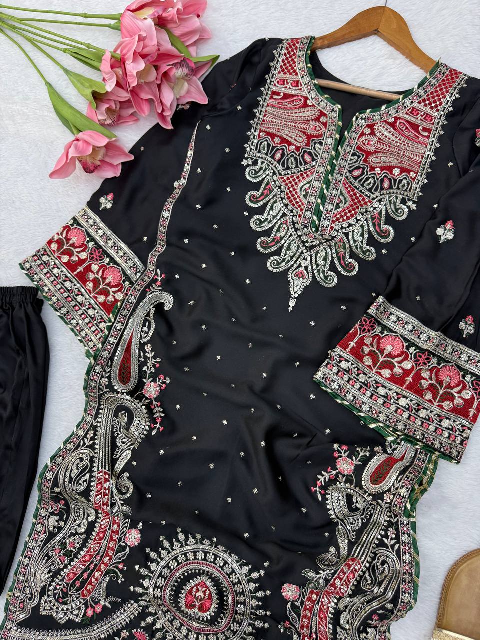 Meherika Pakistani Style Suit with Thread & Sequins Work