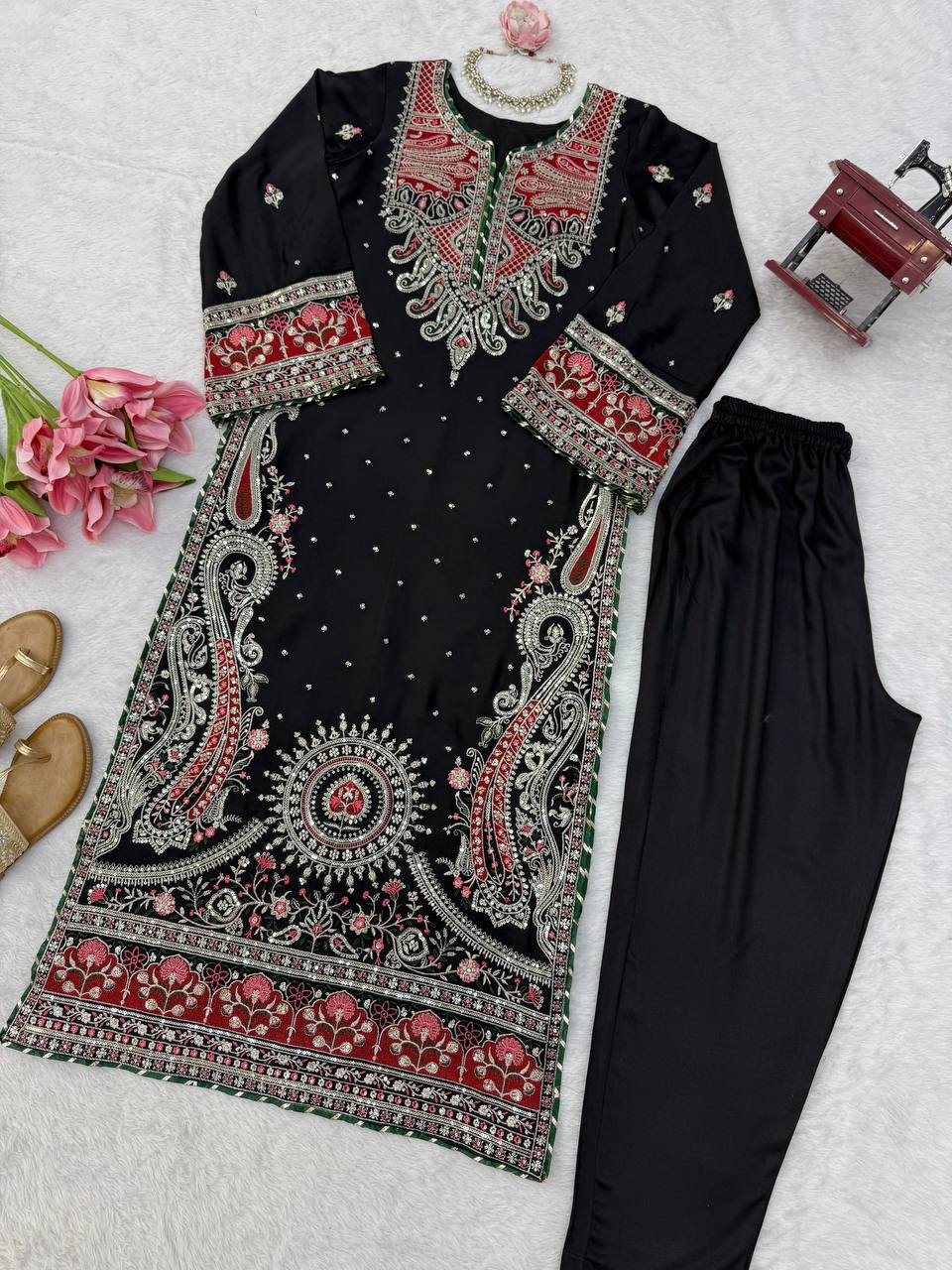 Meherika Pakistani Style Suit with Thread & Sequins Work