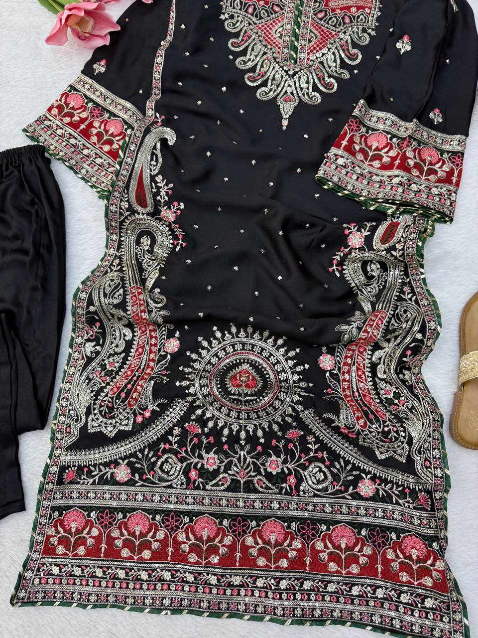 Meherika Pakistani Style Suit with Thread & Sequins Work