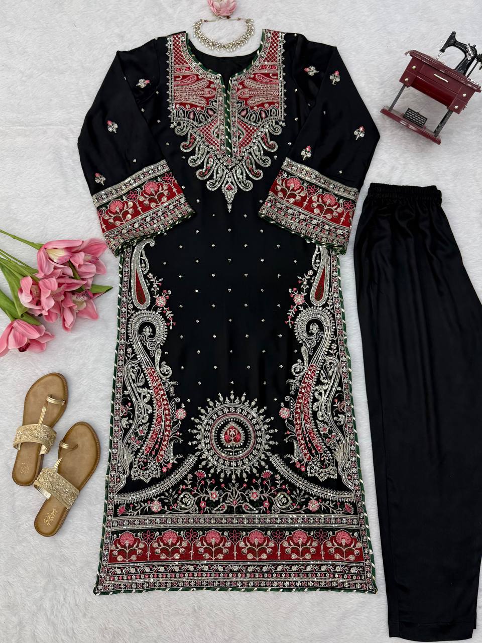 Meherika Pakistani Style Suit with Thread & Sequins Work